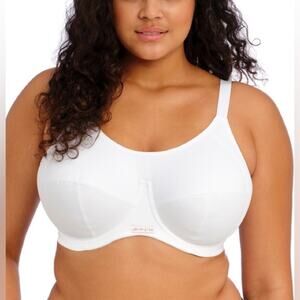 Elomi Energise High Impact Underwire Full Figure Sports Bra White 34D